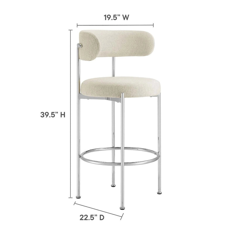 Albie Fabric Bar Stools - Set of 2