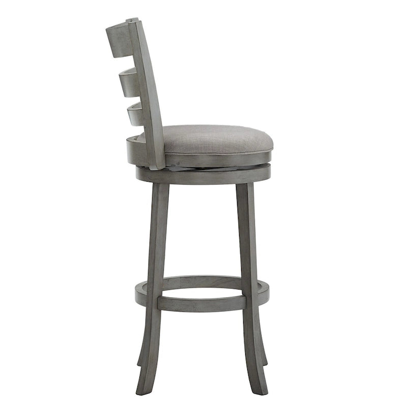 Verona Linen Ladder Back Swivel Bar Stool by iNSPIRE Q Classic