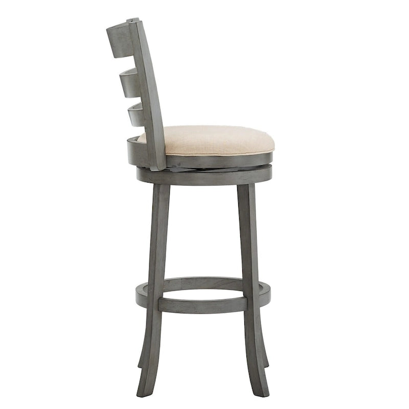 Verona Linen Ladder Back Swivel Bar Stool by iNSPIRE Q Classic