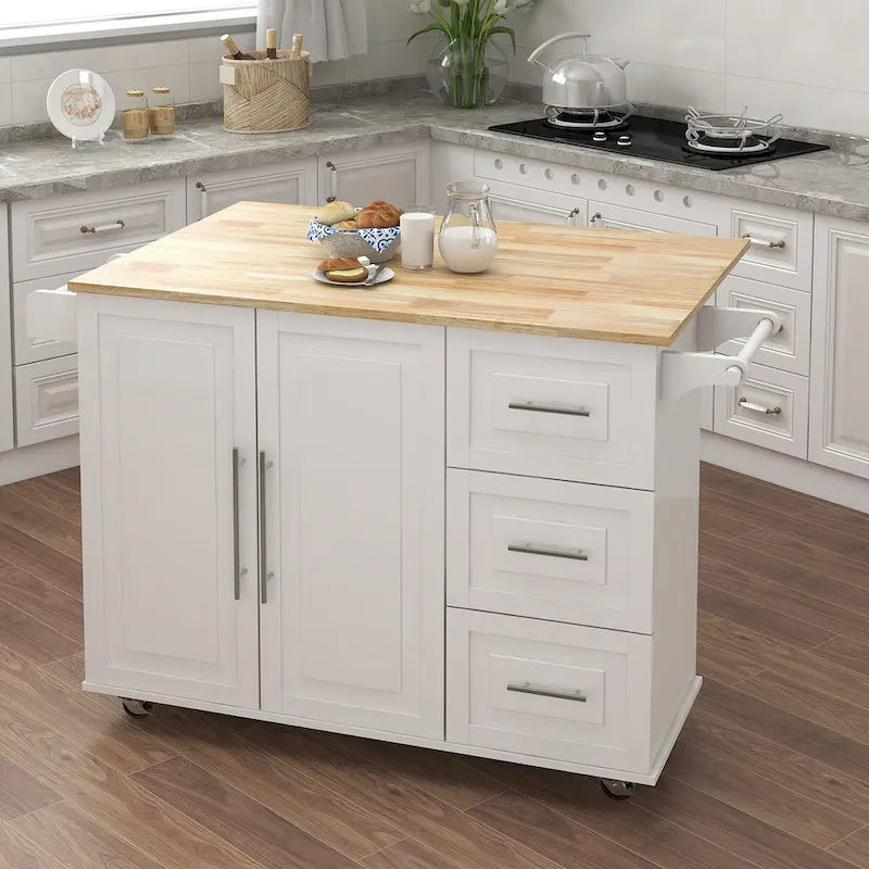 Kitchen Island with Spice Rack