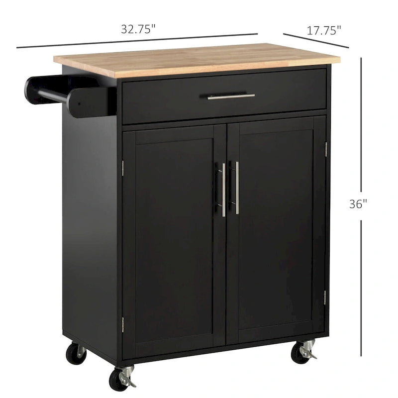 Kitchen Island Cart Rolling Trolley Cart with Drawer