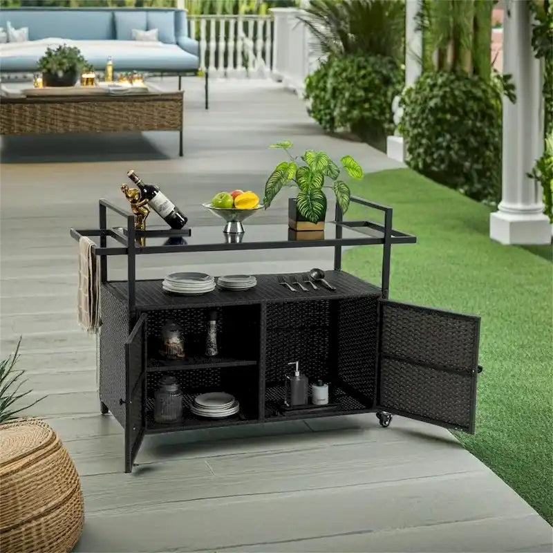 Patio Wine Serving Cart