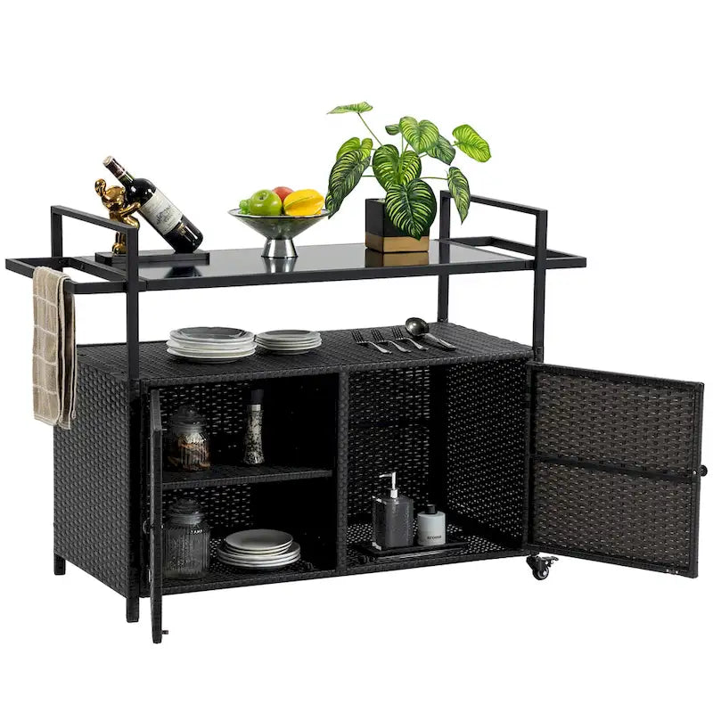 Patio Wine Serving Cart