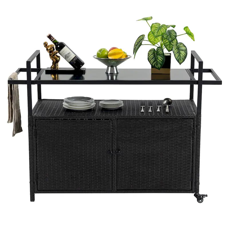 Patio Wine Serving Cart