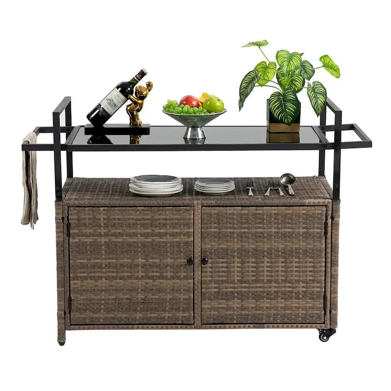 Patio Wine Serving Cart