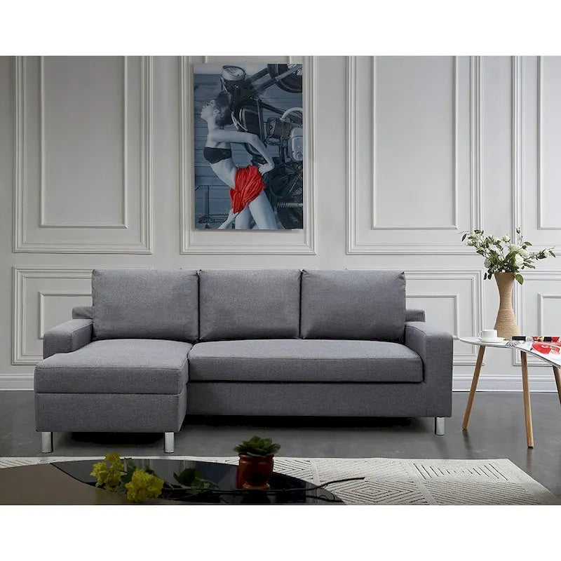 US Pride Furniture Hampton Left-side Facing Linen Sectional Sofa Bed