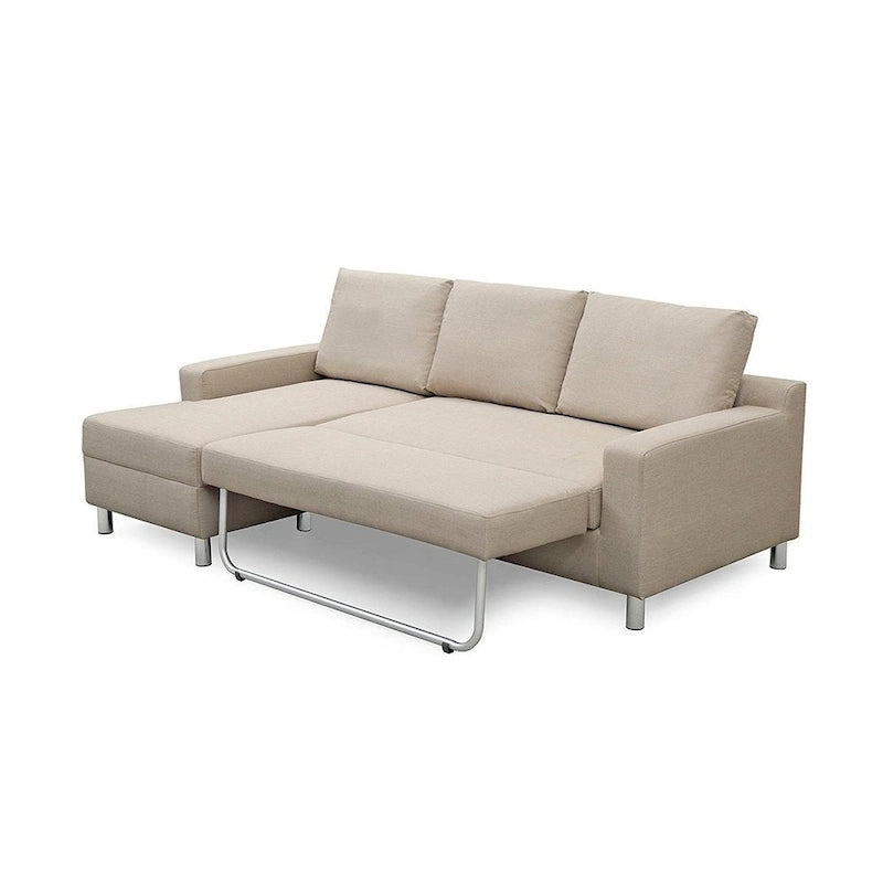 US Pride Furniture Hampton Left-side Facing Linen Sectional Sofa Bed