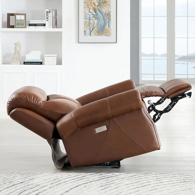 Hydeline Royce Zero Gravity Power Recline and Headrest Top Grain Leather Recliner