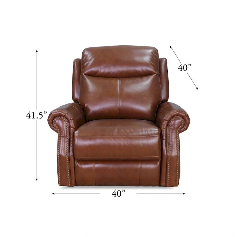 Hydeline Royce Zero Gravity Power Recline and Headrest Top Grain Leather Recliner