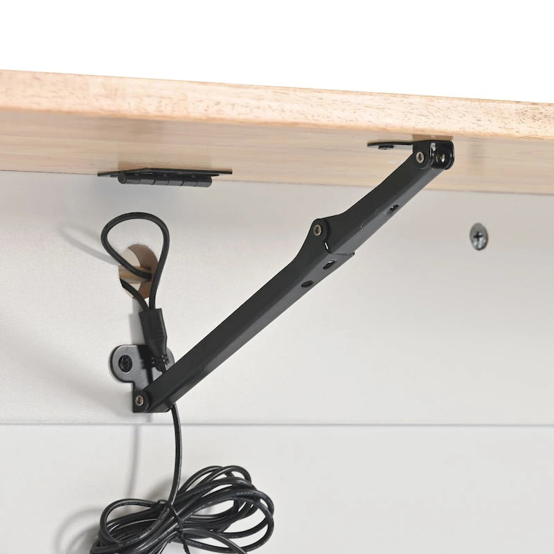 Kitchen Island with Drop Leaf, LED Light