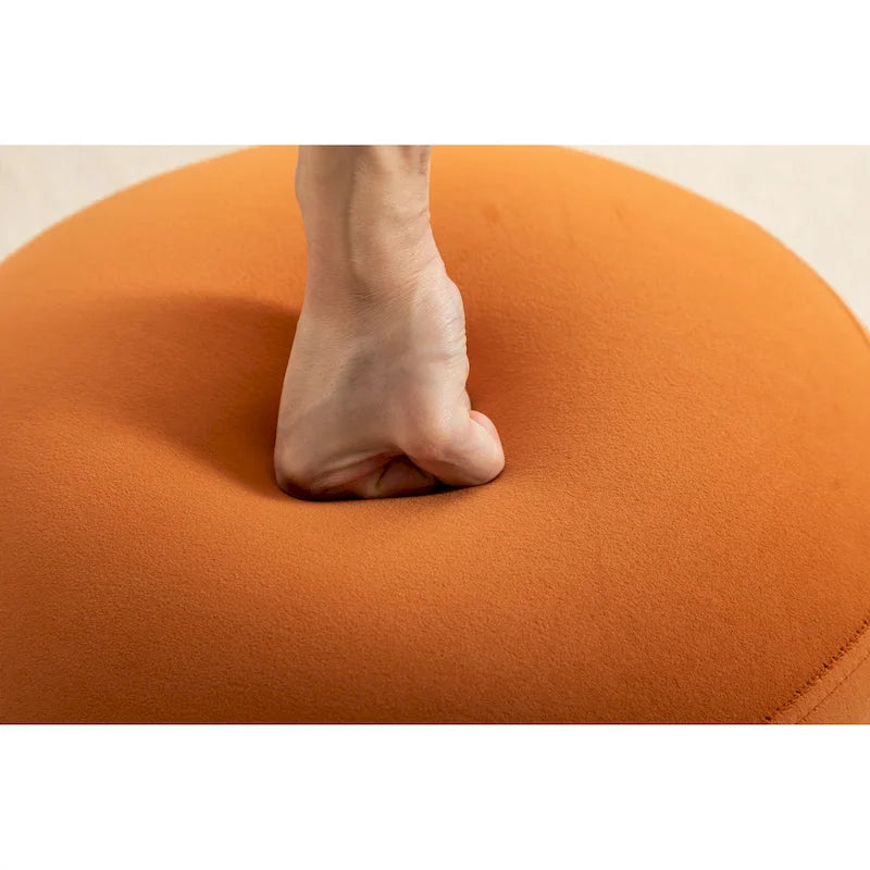 Soft Velvet Round Ottoman Footrest Stool