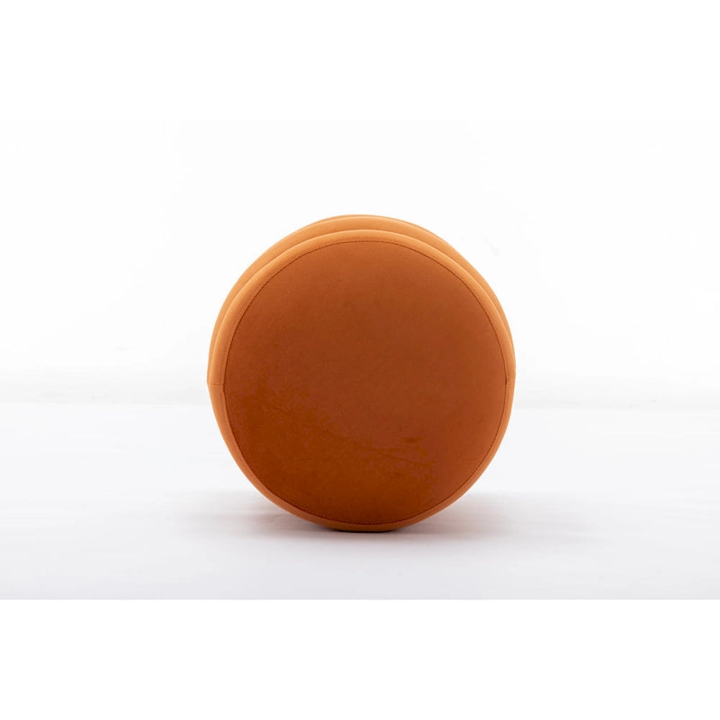 Soft Velvet Round Ottoman Footrest Stool