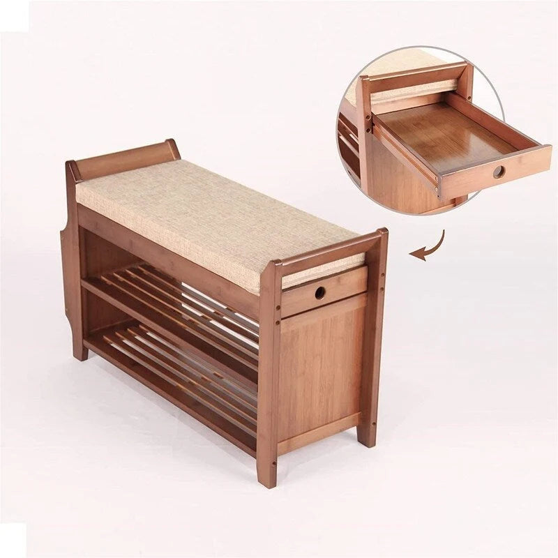 2 Tier Shoe Bench - 31.5D x 11.6W x 19.5H