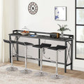Javlergo 5-Piece Console Table and Stool Set, 55.1 Sofa Table with USB Charging Station and 4 Adjustable Swivel Chairs