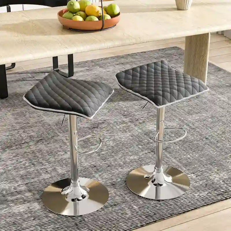 Javlergo 5-Piece Console Table and Stool Set, 55.1 Sofa Table with USB Charging Station and 4 Adjustable Swivel Chairs