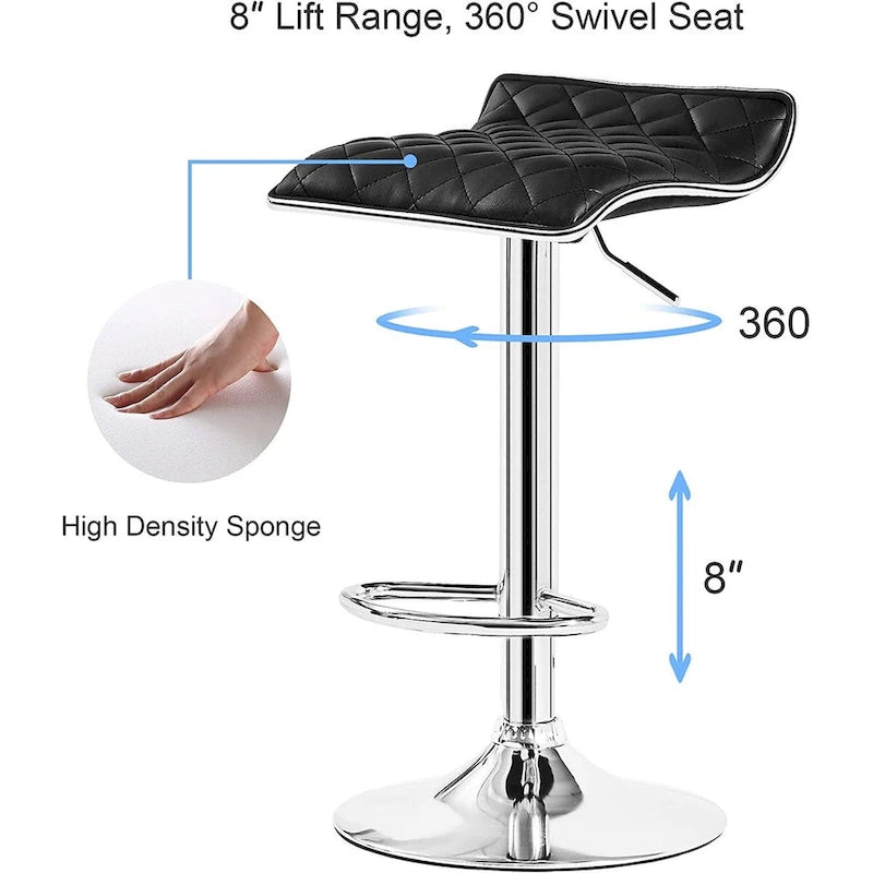 Javlergo 5-Piece Console Table and Stool Set, 55.1 Sofa Table with USB Charging Station and 4 Adjustable Swivel Chairs