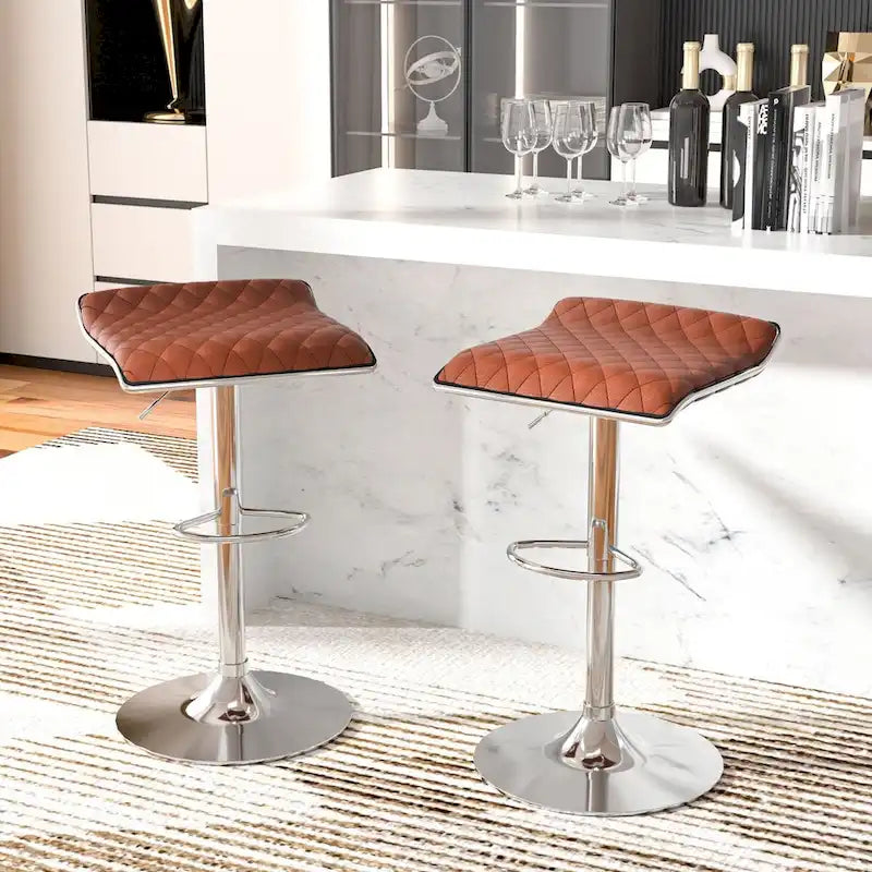 Javlergo 5-Piece Console Table and Stool Set, 55.1 Sofa Table with USB Charging Station and 4 Adjustable Swivel Chairs