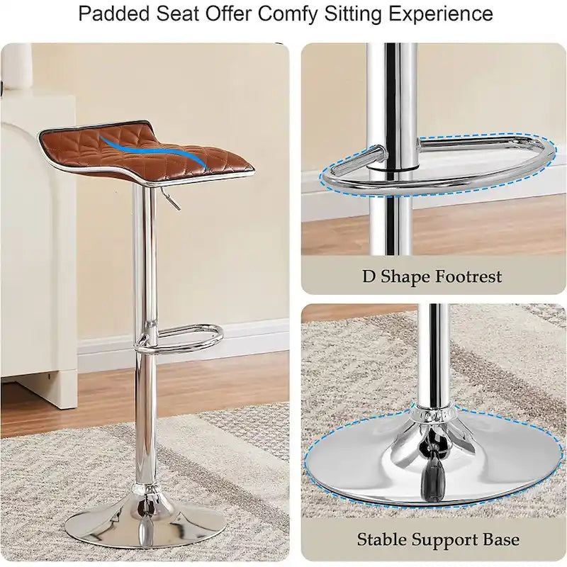 Javlergo 5-Piece Console Table and Stool Set, 55.1 Sofa Table with USB Charging Station and 4 Adjustable Swivel Chairs