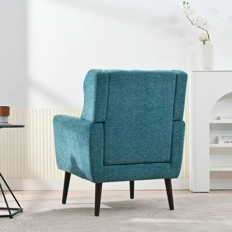 Mid-Century Modern Accent Chair with Waist Cushion, Set of 1