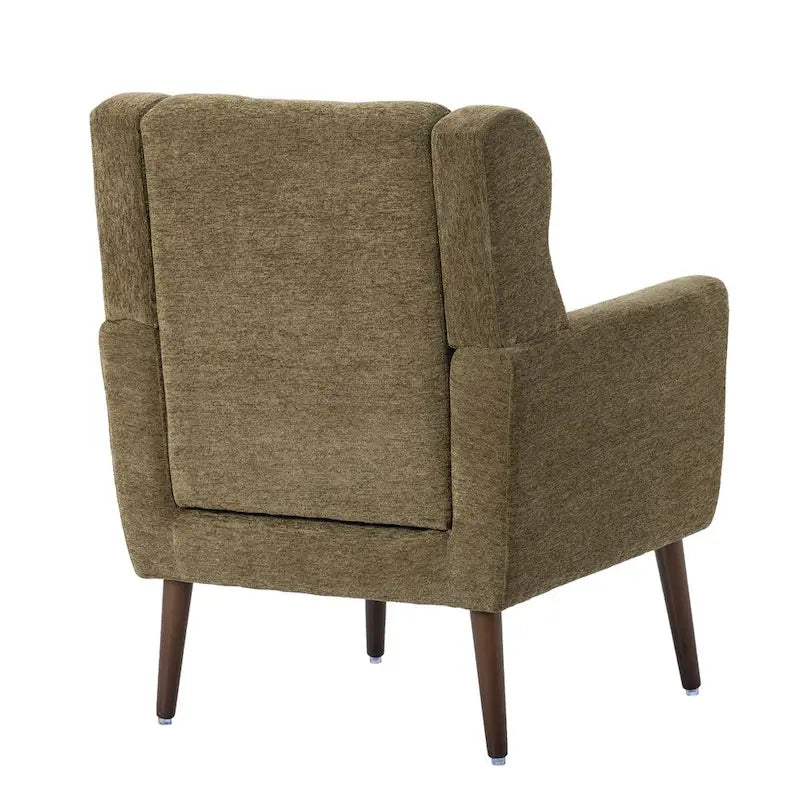 Mid-Century Modern Accent Chair with Waist Cushion, Set of 1