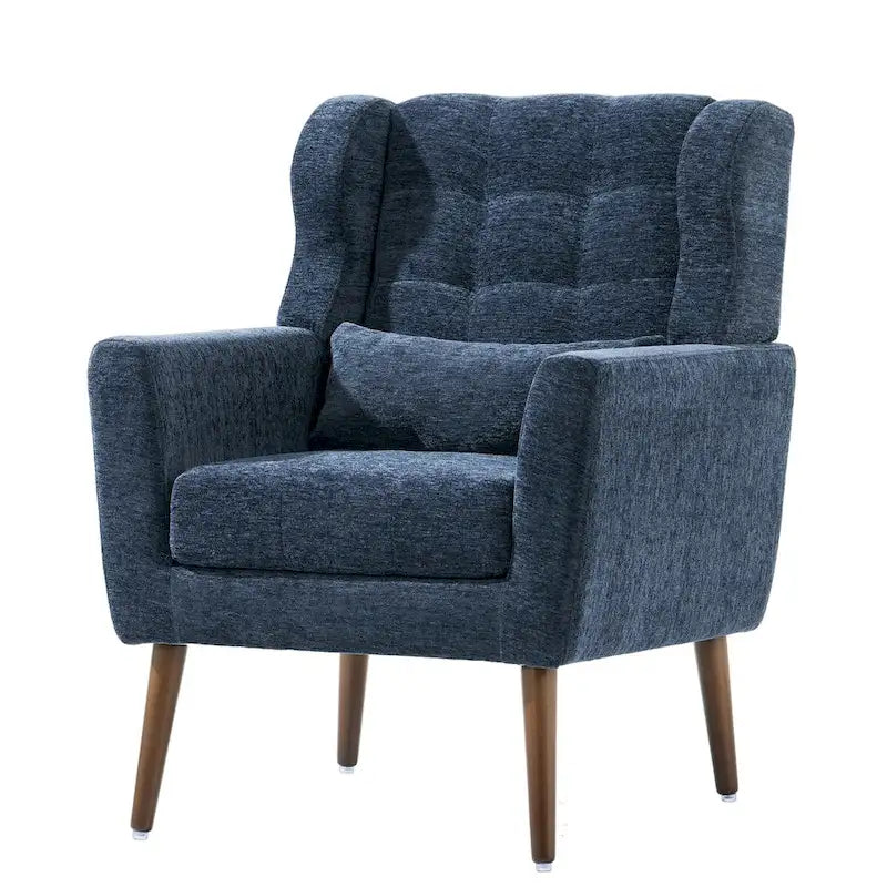 Mid-Century Modern Accent Chair with Waist Cushion, Set of 1