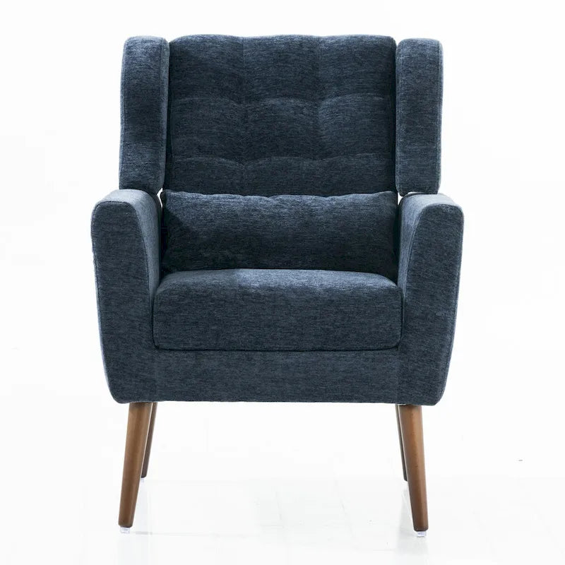 Mid-Century Modern Accent Chair with Waist Cushion, Set of 1
