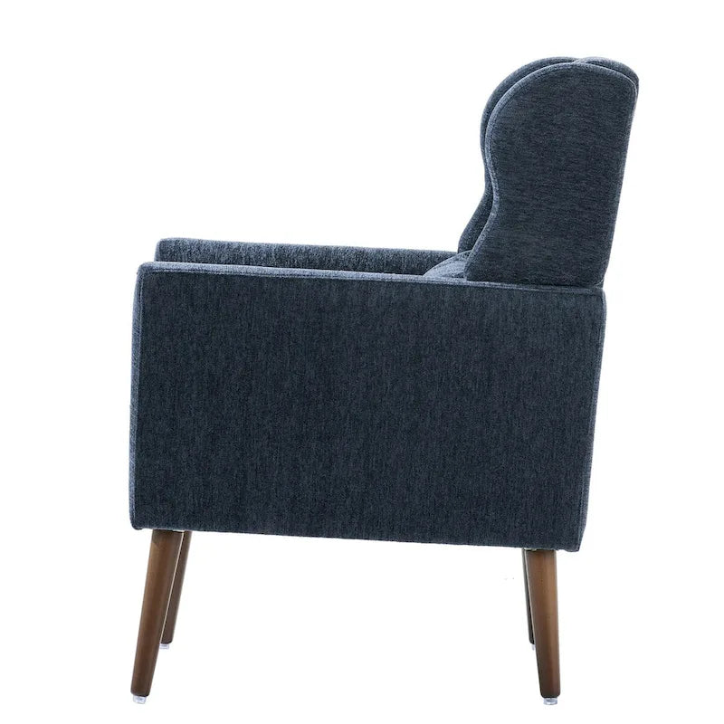 Mid-Century Modern Accent Chair with Waist Cushion, Set of 1