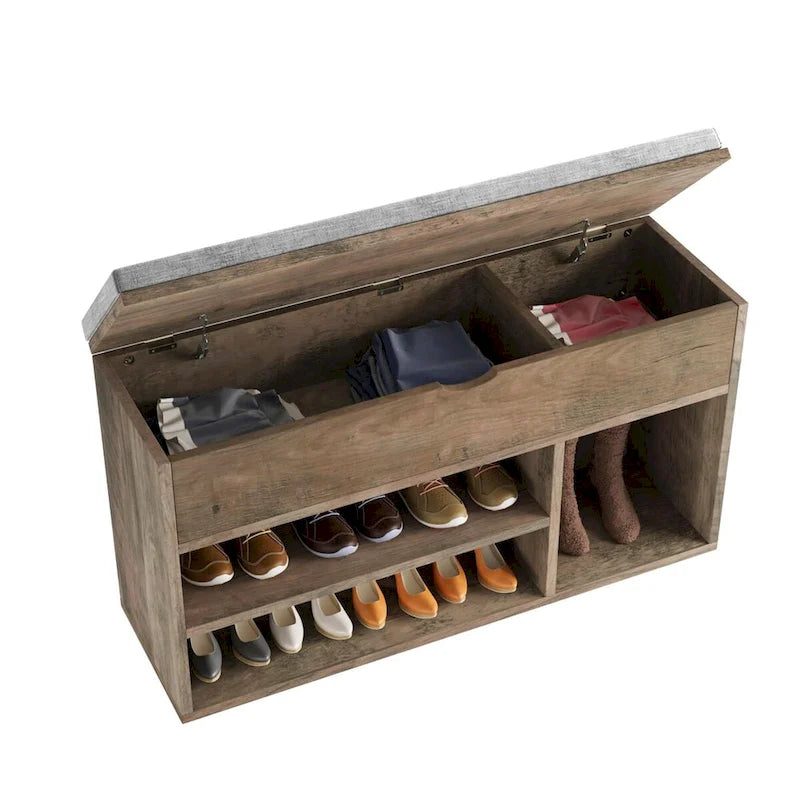 Storage Bench, Shoe Bench with Cushion