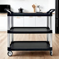 3 Layer Thickened Plastic Mobile Kitchen Cart with Metal Frame