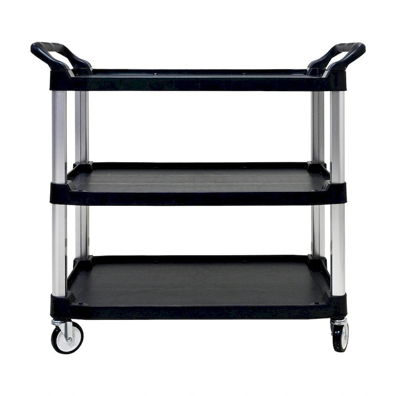 3 Layer Thickened Plastic Mobile Kitchen Cart with Metal Frame