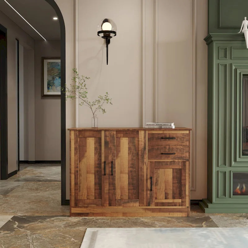 Modern Wood Buffet ,Sideboard with 3 Doors and 2 Drawers