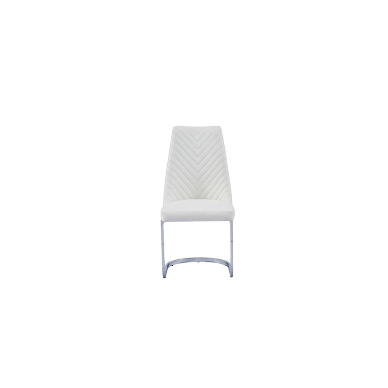 Best Quality Furniture Tufted Dining Side Chairs Chrome Base