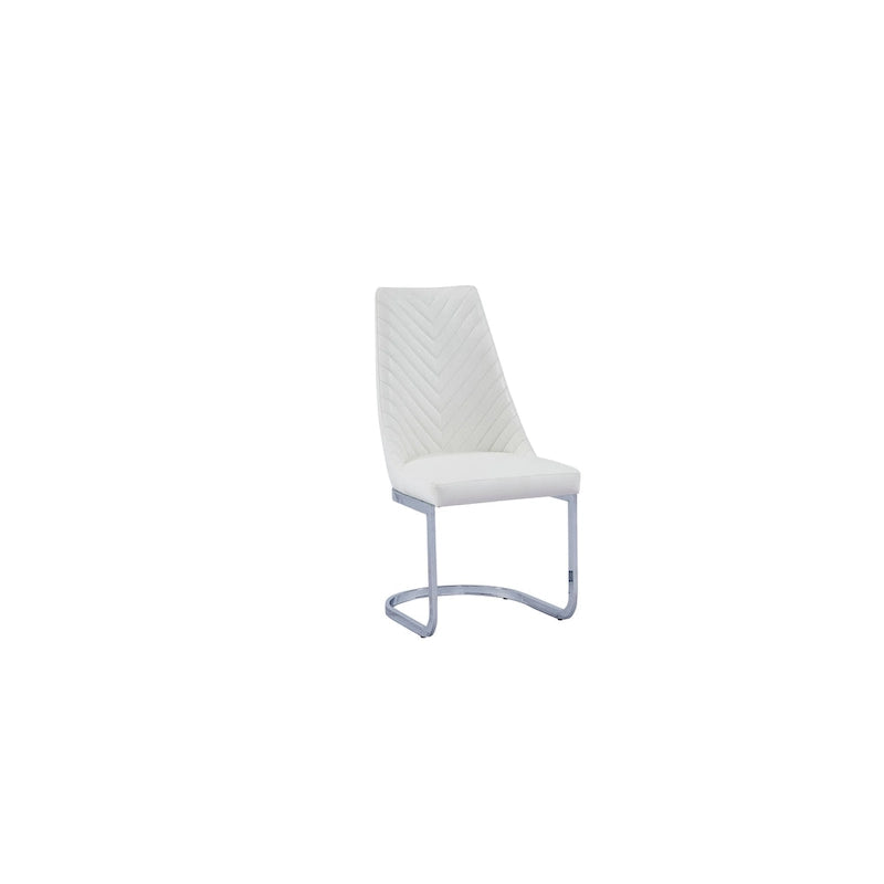 Best Quality Furniture Tufted Dining Side Chairs Chrome Base