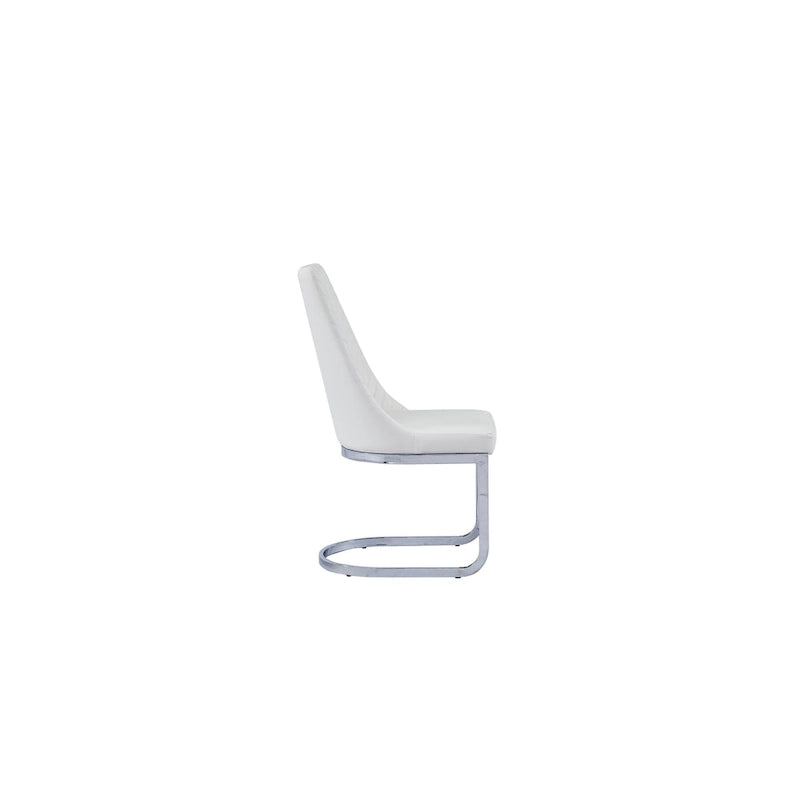 Best Quality Furniture Tufted Dining Side Chairs Chrome Base