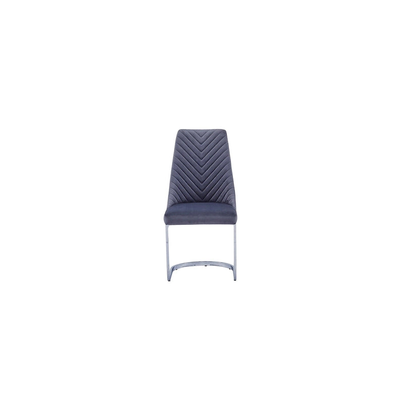 Best Quality Furniture Tufted Dining Side Chairs Chrome Base