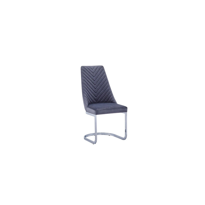 Best Quality Furniture Tufted Dining Side Chairs Chrome Base