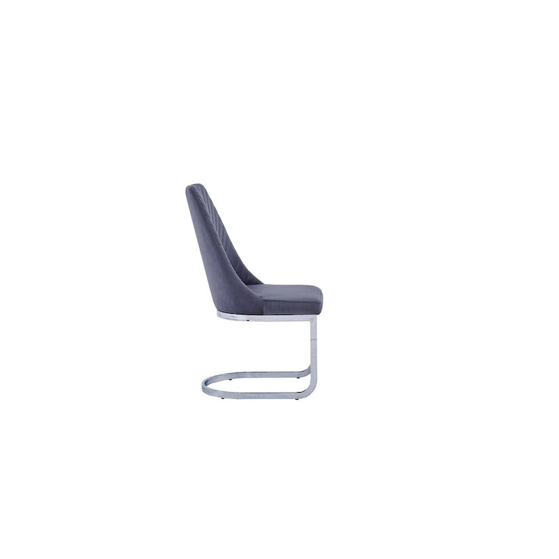 Best Quality Furniture Tufted Dining Side Chairs Chrome Base