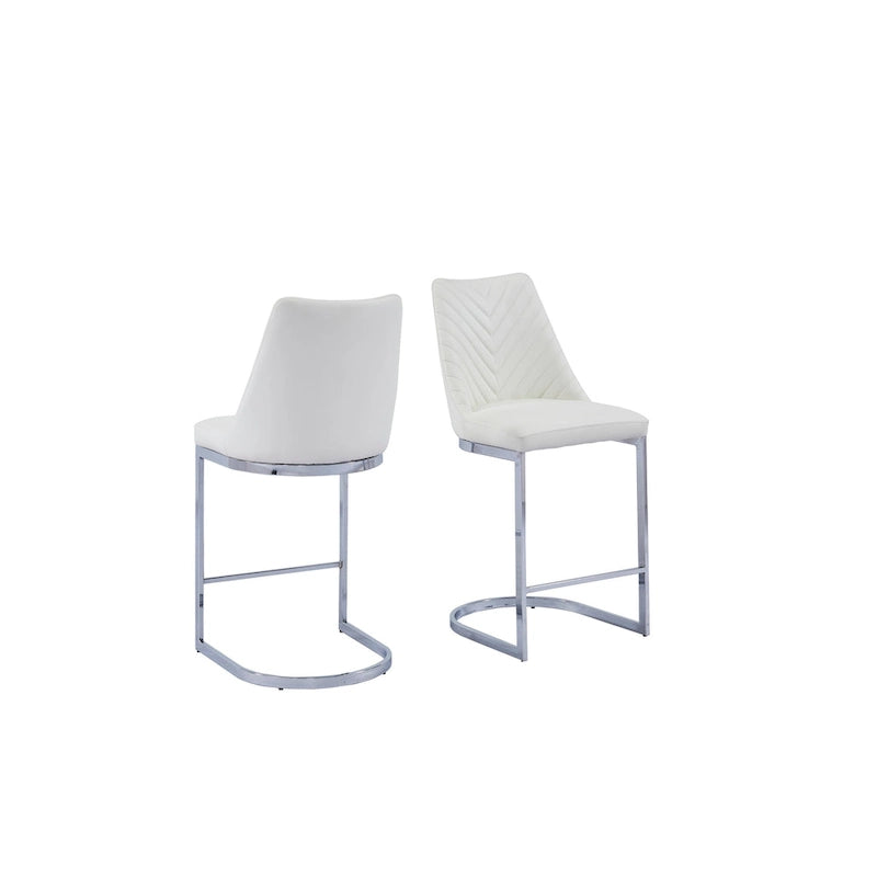 Best Quality Furniture Tufted Dining Side Chairs Chrome Base