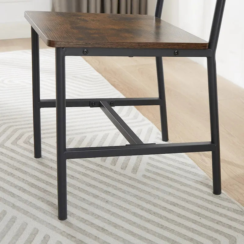 5 Pcs Dining Table Set, Barstool Dining Table with 2 Benches 2 Chairs