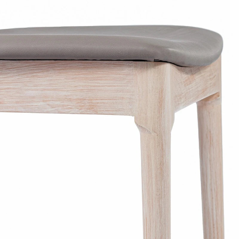 Commercial Solid Wood Dining Chair with Vinyl Padded Seat - Set of 2