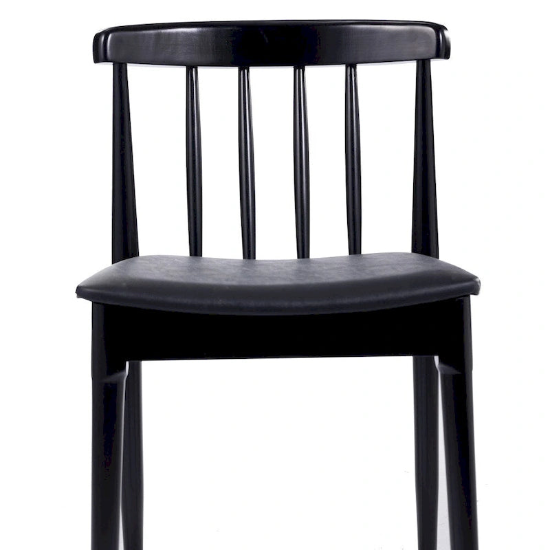 Commercial Solid Wood Dining Chair with Vinyl Padded Seat - Set of 2