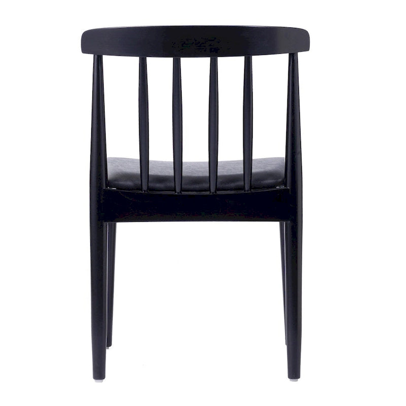 Commercial Solid Wood Dining Chair with Vinyl Padded Seat - Set of 2