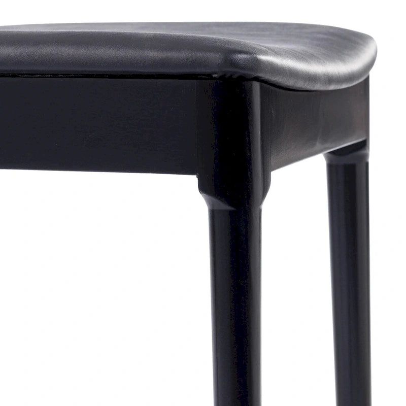 Commercial Solid Wood Dining Chair with Vinyl Padded Seat - Set of 2