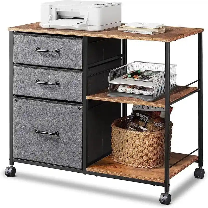 3 Drawer Mobile File Cabinet - 15.75D x 29.53W x 26.77H