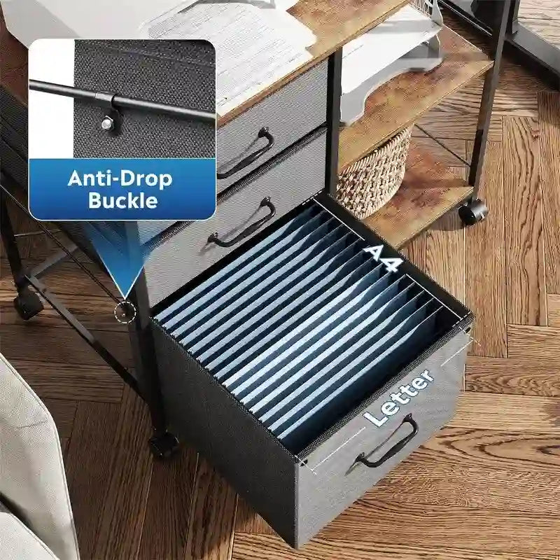 3 Drawer Mobile File Cabinet - 15.75D x 29.53W x 26.77H