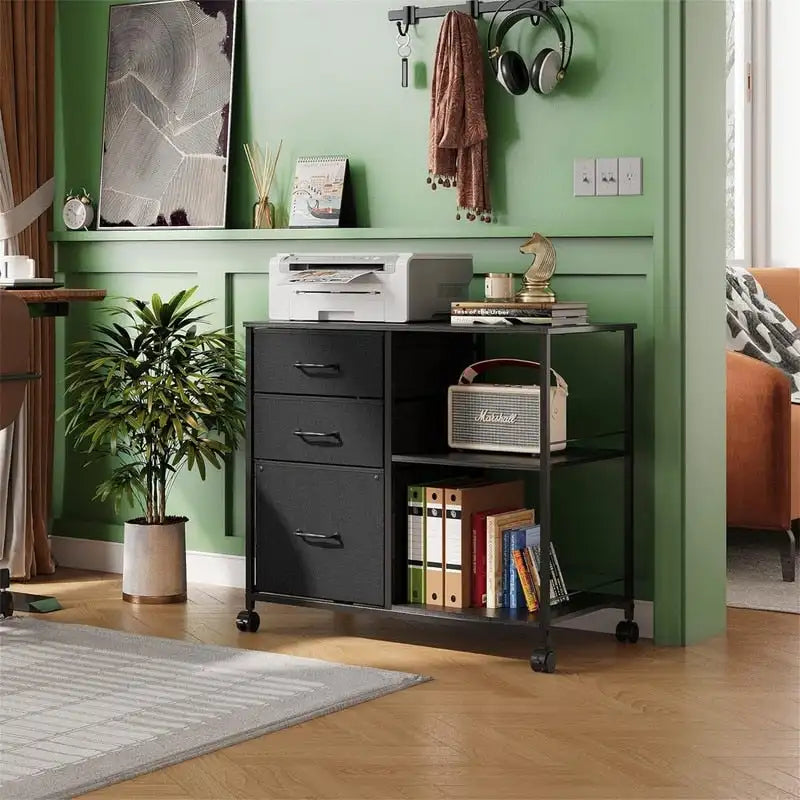 3 Drawer Mobile File Cabinet - 15.75D x 29.53W x 26.77H