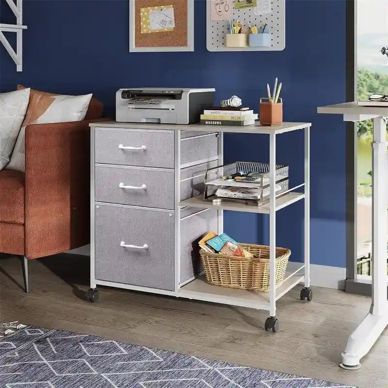 3 Drawer Mobile File Cabinet - 15.75D x 29.53W x 26.77H