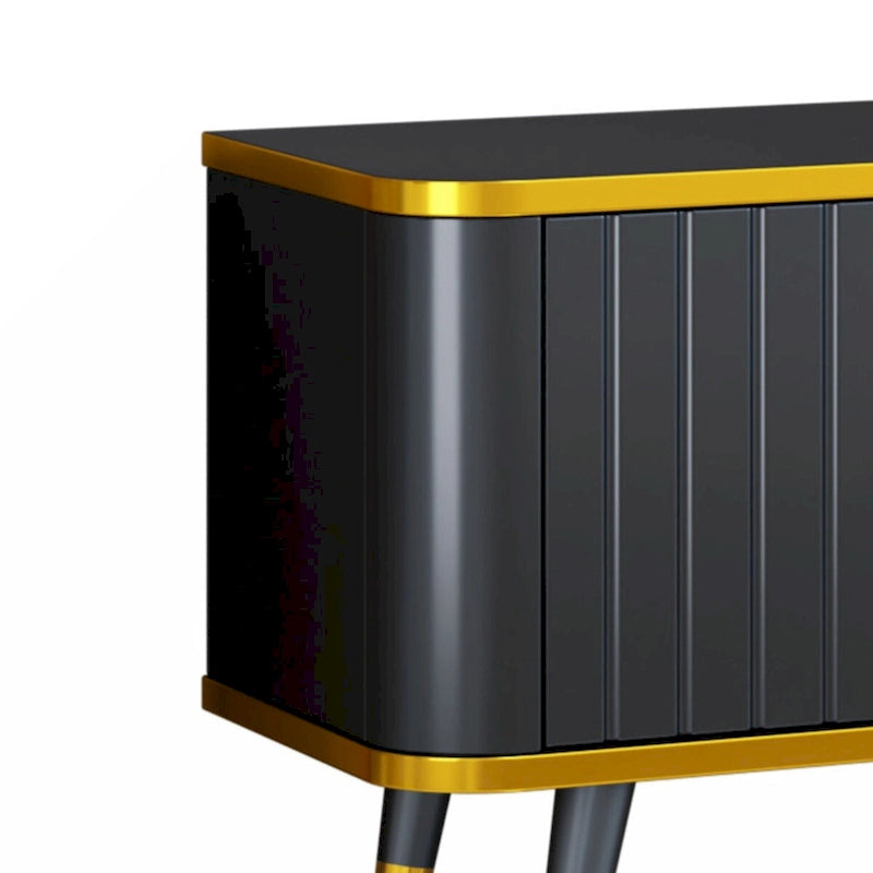 Luxury Minimalism TV Stand with Open Storage Shelf for TVs Up to 85, Entertainment Center with Cabinets and Drawers