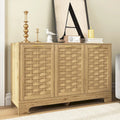 Storage Cabinet with 3 Doors, Wood Sideboard Buffet Storage with Adjustable Shelf, Anti-tip Kit Accent Cabinet