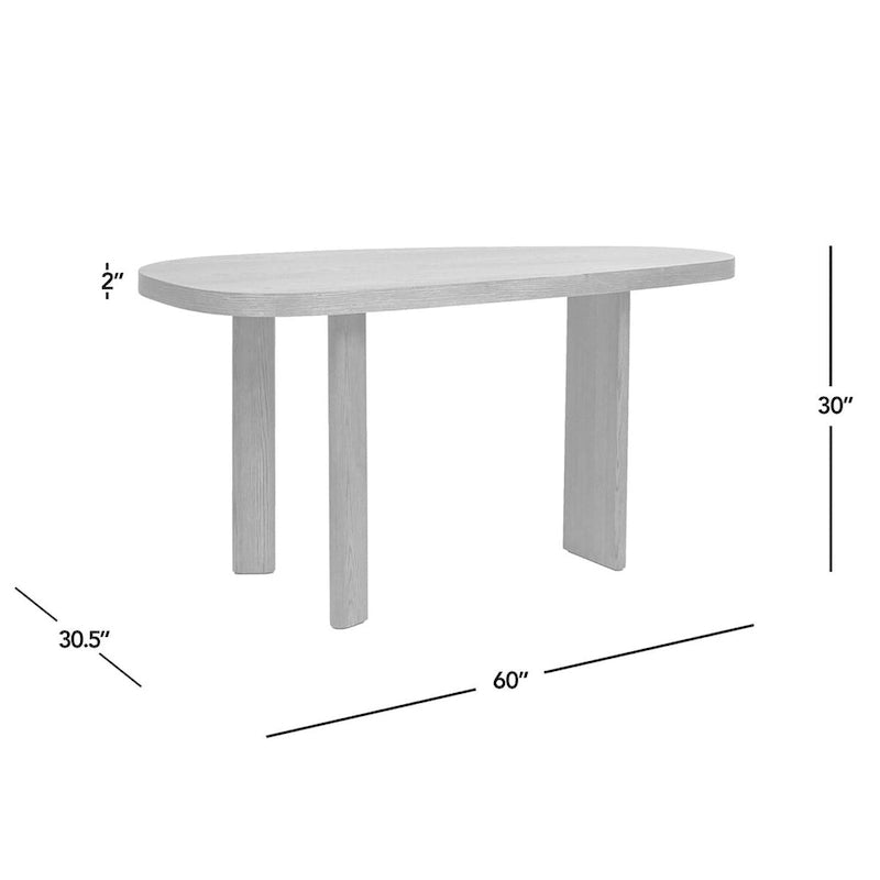 Melvin 60 Oak Wood Oblong Oval Console Table